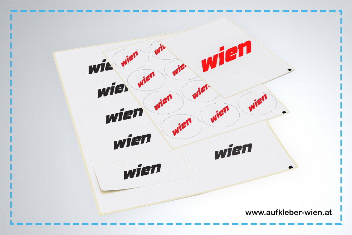 Etiketten auf Bogen